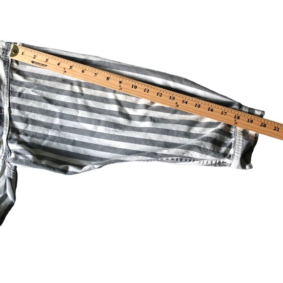 VTG Esprit Womens SzM GrayWhite Striped Drop Shoulder Boxy Jean Jacket, 90s, 80s - Picture 7 of 12